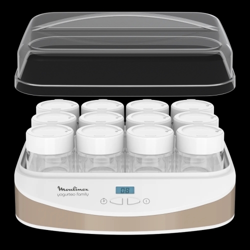 YOGURTEO FAMILY 12 pots en verre réutilisables + bac 1litres