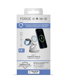 Station de charge Force Power MagSafe pliable 3en 1 Charge Rapide 15W