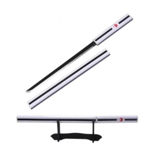 SH-502W-MI MINI KATANA SASUKE NARUTO BLANC + SUPPORT