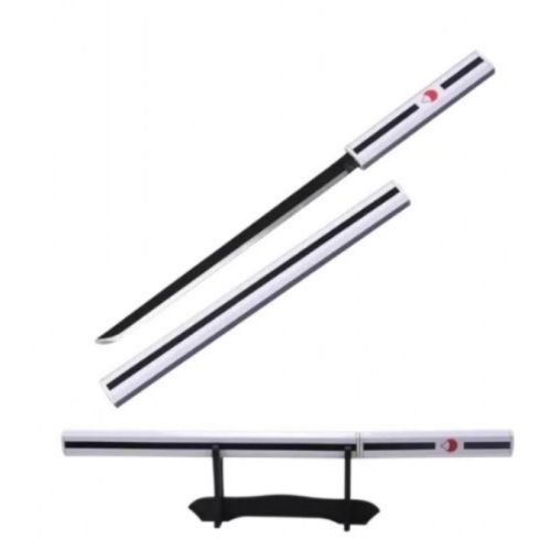 SH-502W-MI MINI KATANA SASUKE NARUTO BLANC + SUPPORT