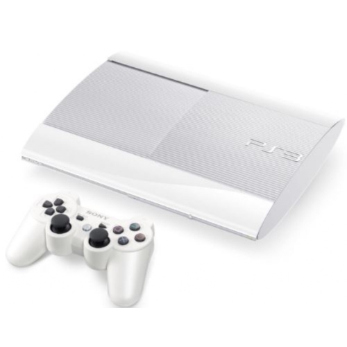 PS3 ULTRA SLIM BLANCHE 500GO COMPLETE MANETTE OFFICIELLE NOIRE 