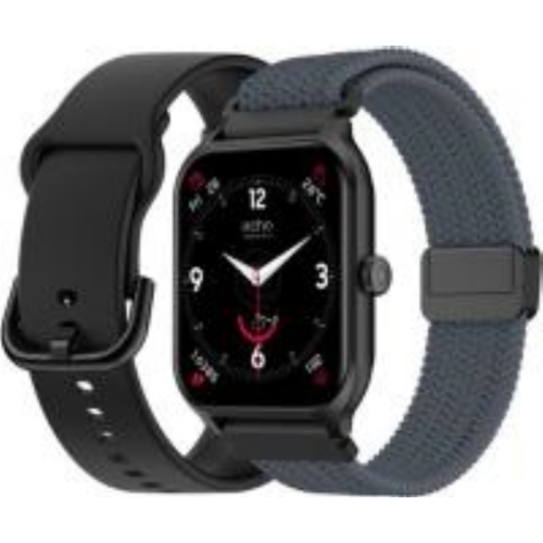 Montre connectée ECHO Rainbow Pro S Noir Silicone + Gris Nylon