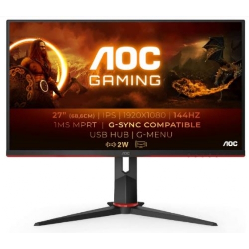 ECRAN GAMER AOC 27G2U/BK 144HZ 1MS 27" HDMI/DP AUDIO:4W