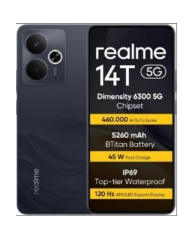 REALME 14T 5G NOIR 256GO RAM:8GO 50MPX ECRAN:AMOLED(6.67" 120HZ) PLAYSTORE  