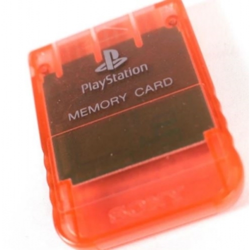 CARTE MEMOIRE PS1 ORIGINALE CRYSTAL ROUGE 