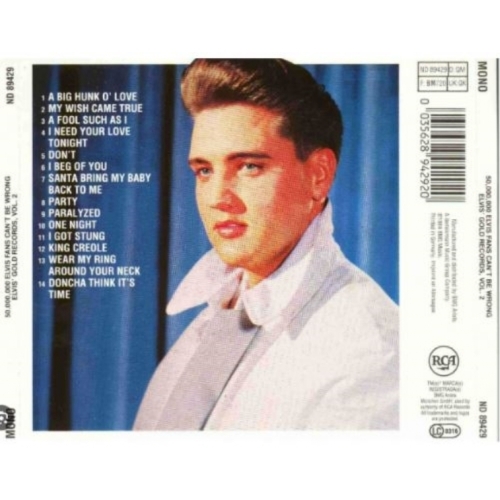 Elvis Presley – 50,000,000 Elvis Fans Can't Be Wrong (Elvis' Gold Records - Volume 2) CD 