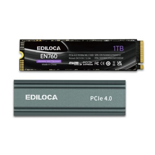 DISQUE DUR EDILOCA EN760 1TO SSD GEN4 NMVE M.2 AVEC DICIPATEUR PS5/PC