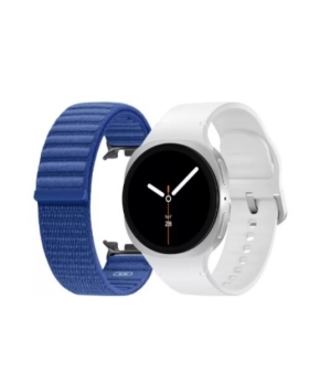PACK SAMSUNG GALAXY WATCH 8 40MM BLANCHE  + SECOND BRACELET BLEU