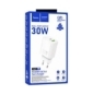 Secteur USB-C 30W + USB 3.0 18W HOCO N63 BLANC