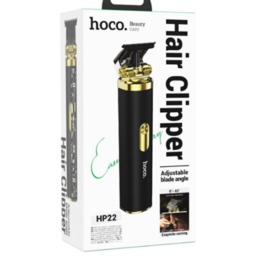 Tondeuse à cheveux électrique avec retro gravure Noire et doré HOCO HP22 