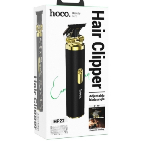 Tondeuse à cheveux électrique avec retro gravure Noire et doré HOCO HP22 