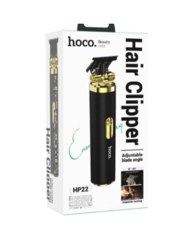 Tondeuse à cheveux électrique avec retro gravure Noire et doré HOCO HP22 