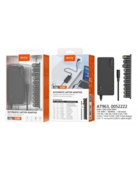 Chargeur Universel Automatique pour PC Portable- 11 embouts- 65WCâble 220cm- AT963 NEUF