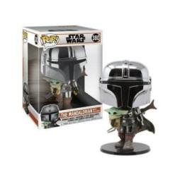Star Wars The Mandalorian - Figurine POP! Super Sized The Mandalorian holding The Child 25 cm