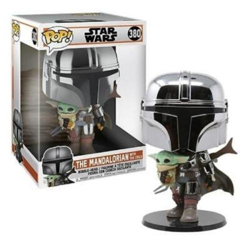Star Wars The Mandalorian - Figurine POP! Super Sized The Mandalorian holding The Child 25 cm