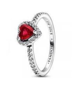 198421C02-54 Bague Cœur Rouge Surélevé taille 54