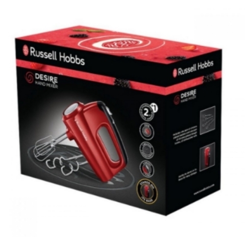 RUSSELL HOBBS 24670-56 - Batteur Desire - 2 Fouets, 2 Crochets, 380 W