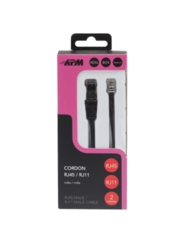 CÂBLE ADSL, RJ11 / RJ45, MÂLE / MÂLE, NOIR, 2M