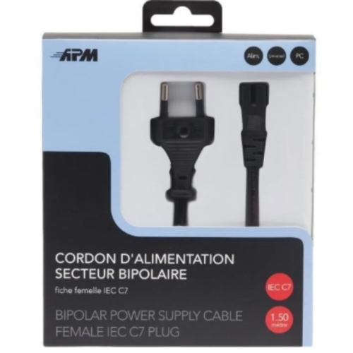 CÂBLE ALIMENTATION SECTEUR BIPOLAIRE 1.5M