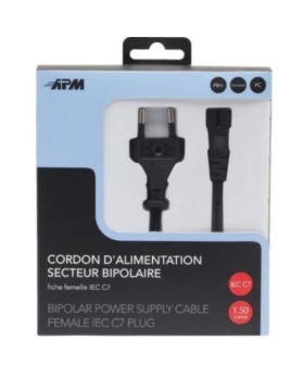 CÂBLE ALIMENTATION SECTEUR BIPOLAIRE 1.5M